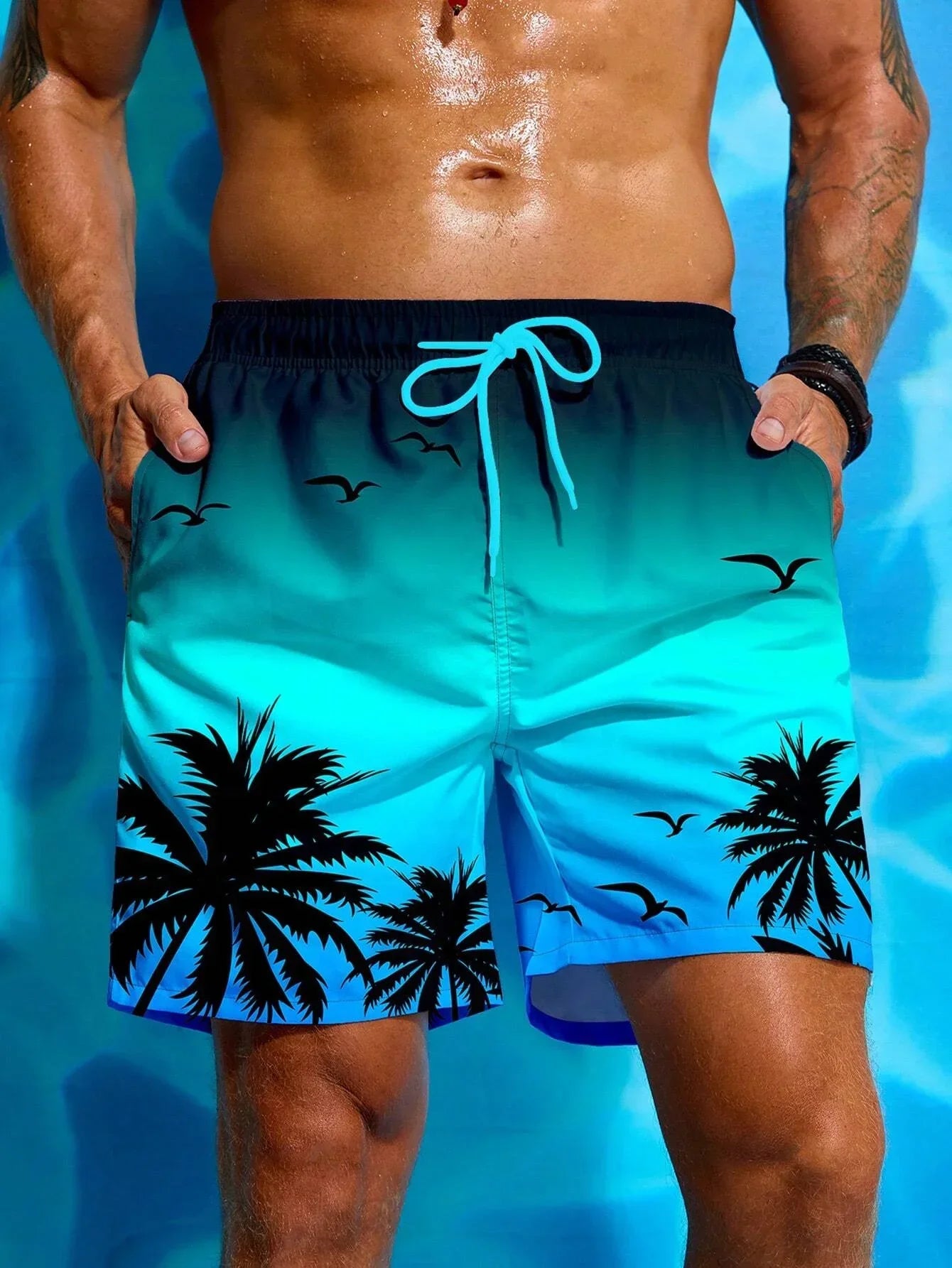 Quick-Dry 3D Beach Men's Swim Shorts