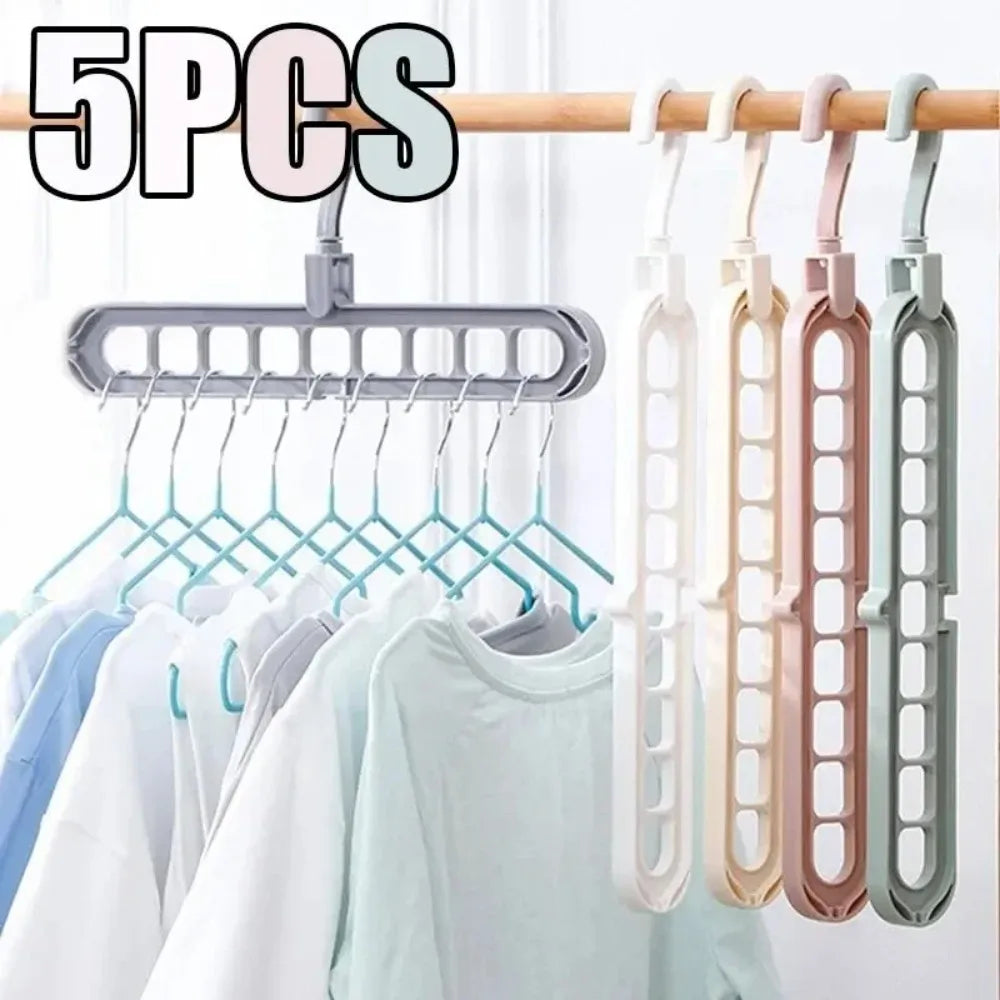 5pcs 9-hole Clothes Hanger