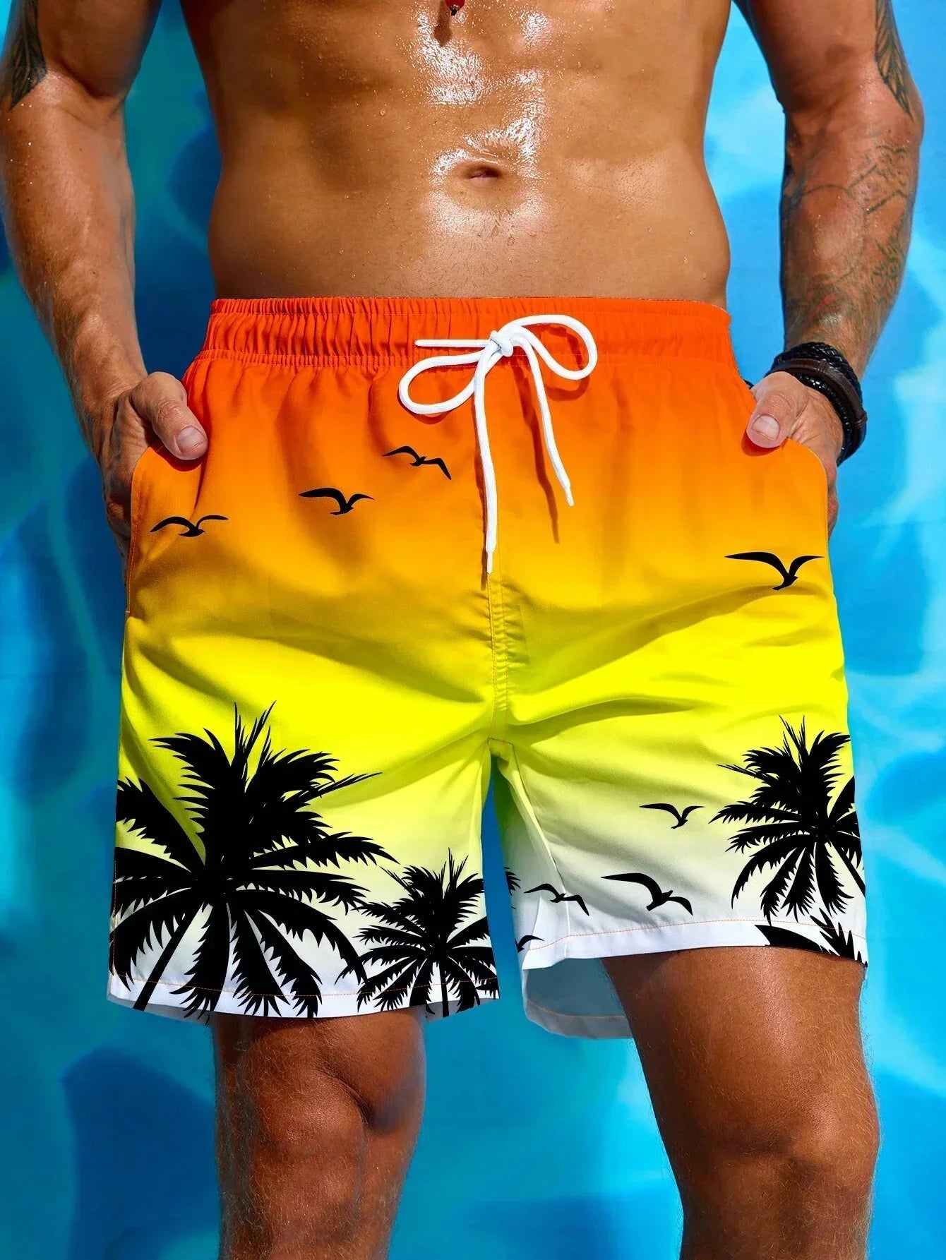 Quick-Dry 3D Beach Men's Swim Shorts