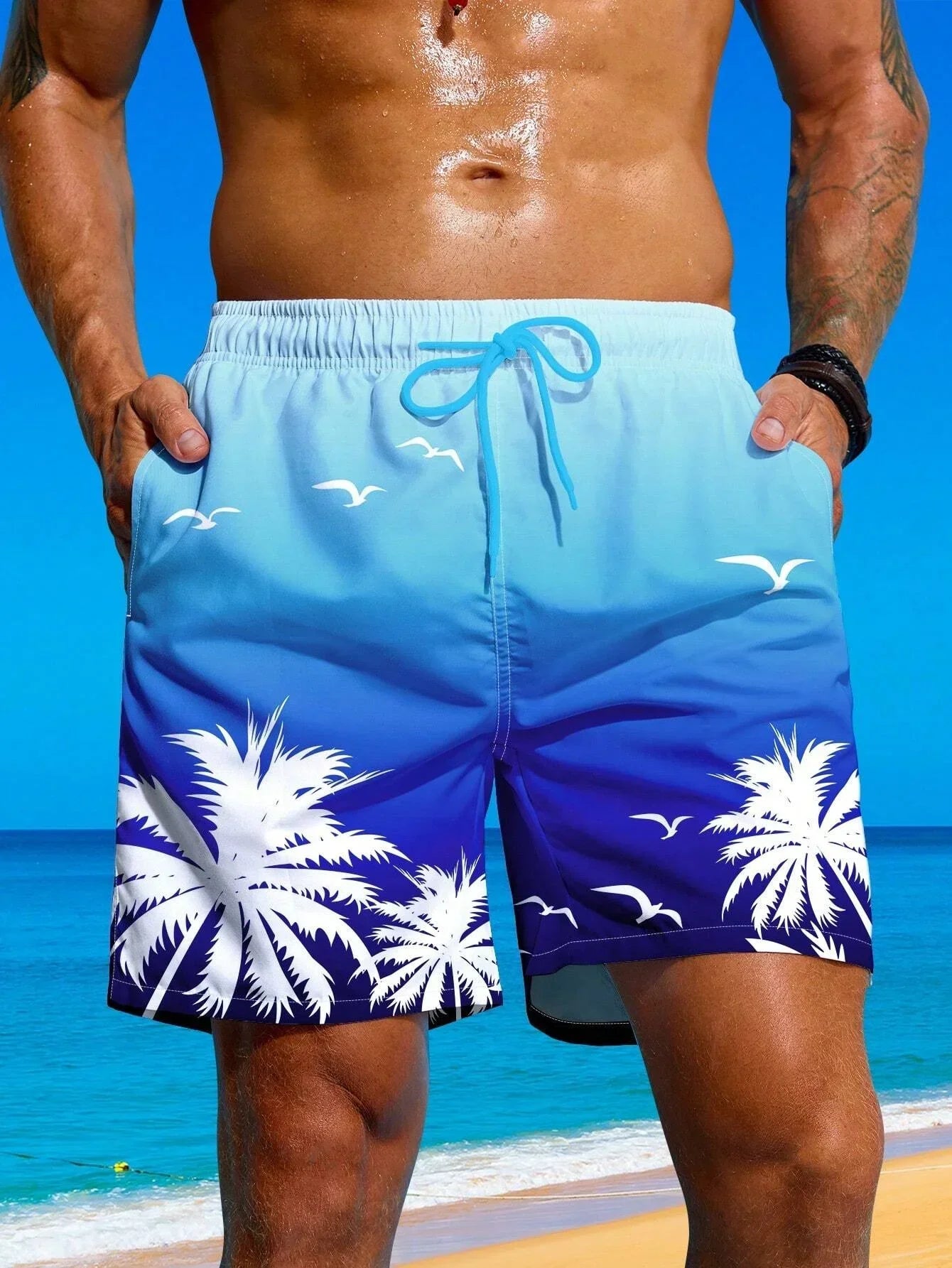 Quick-Dry 3D Beach Men's Swim Shorts